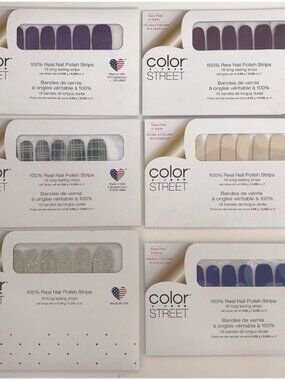 Color Street Lot Of 6 Packs 100% Nail Polish Strips (D)
